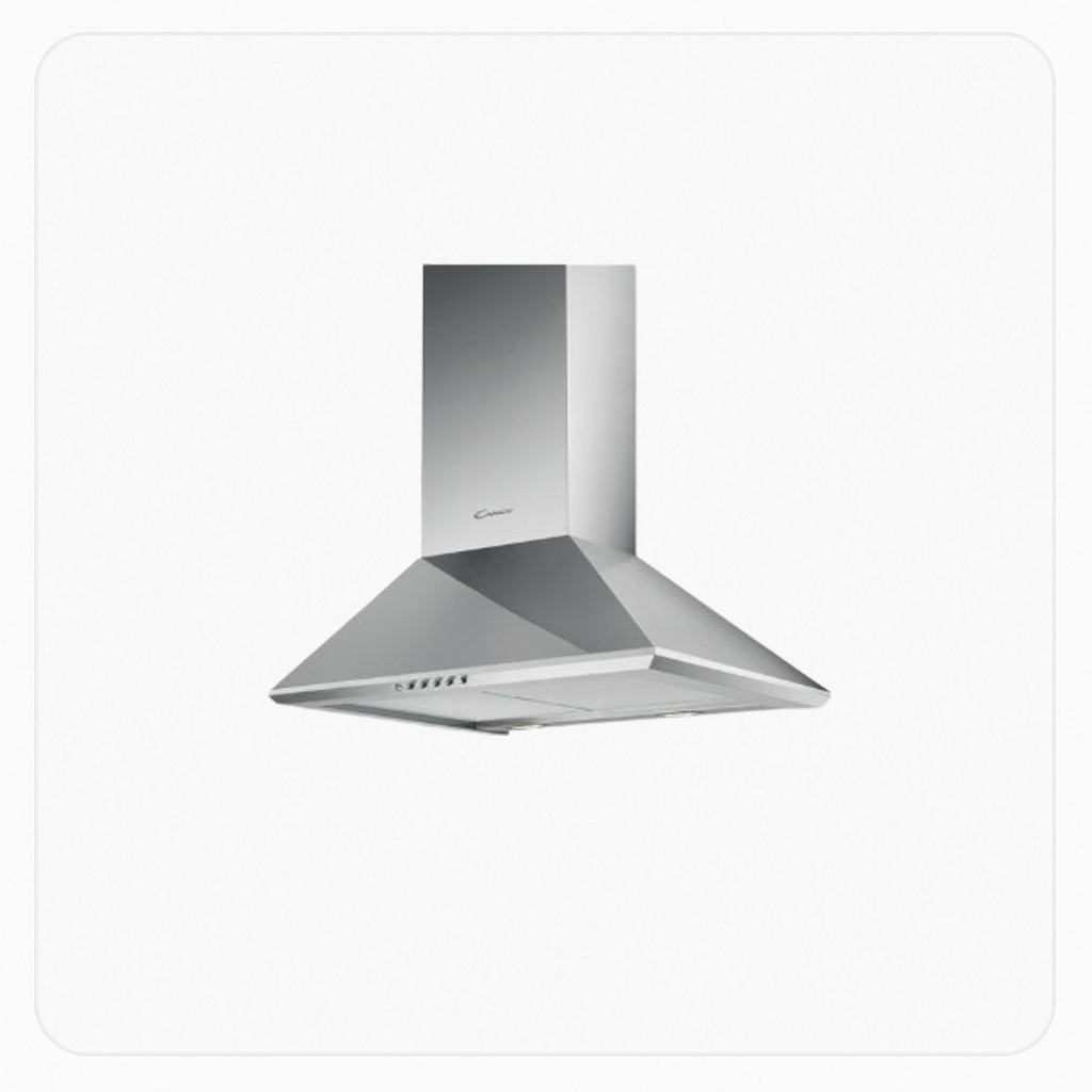 Candy 60cm Wall-Mounted Hood – Stainless Steel – Button Control – 650 m³/h
