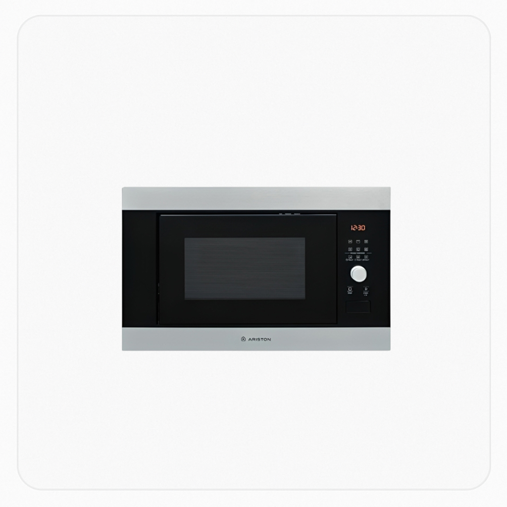 Ariston Built-in Microwave Oven with Grill – 25L Capacity – Stainless Steel – Digital Display – Touch Control
