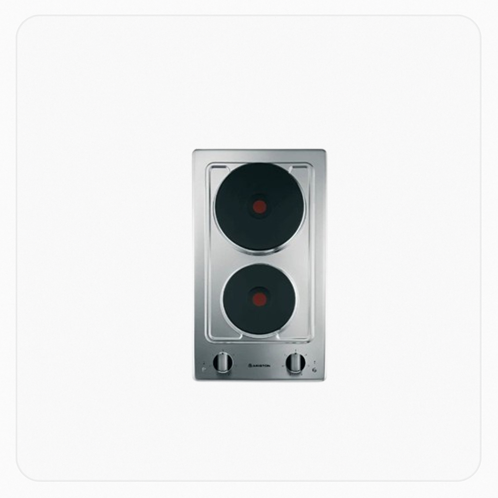 Ariston Built-in Electric Hob 2 Solid Hot Plates Stainless Steel 30cm