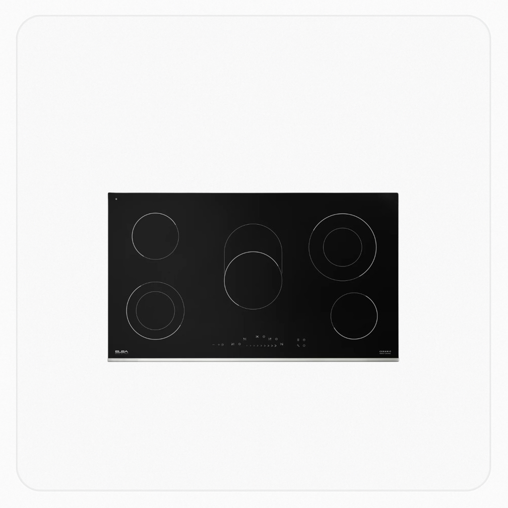 Elba Ceramic Hob – 90cm – 5 Burners – Front Touch Control - Black
