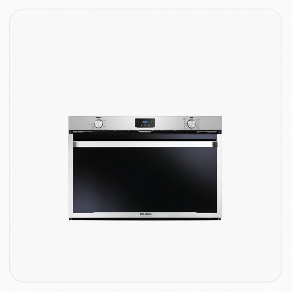 Elba Built-in Electric Oven 90cm - 11 Functions - Dark Grey Glass + Twin Fans + Grill + Digital Display + 141L Capacity