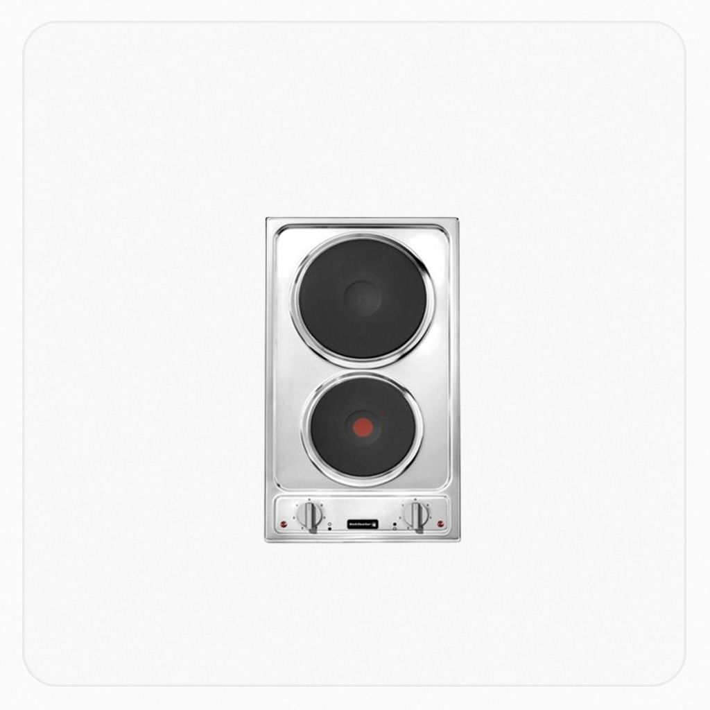 Kelvinator Built-in Electric Hob – 30cm – 2 Stone Hotplates – Timer – Stainless Steel – 3500W