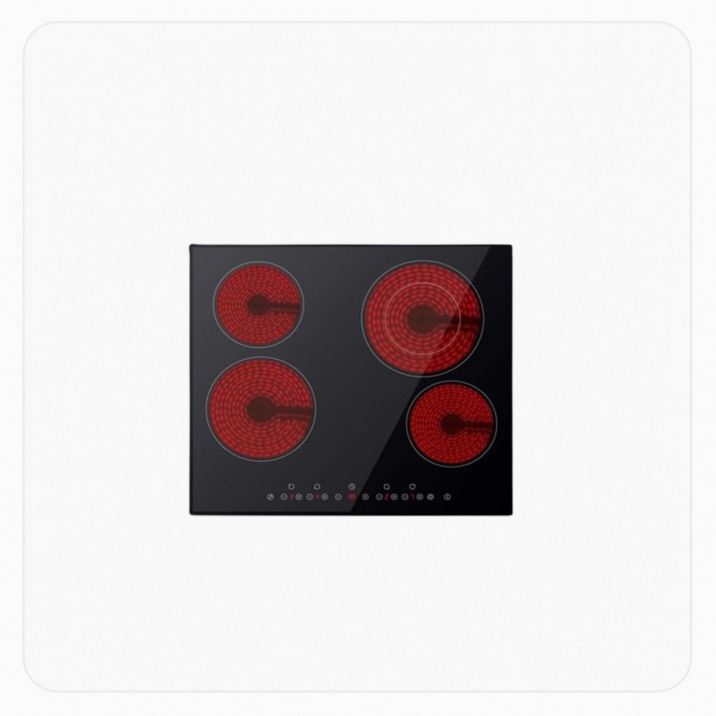 Midea Built-in Electric Ceramic Hob 4 Heating Zones 60cm Black