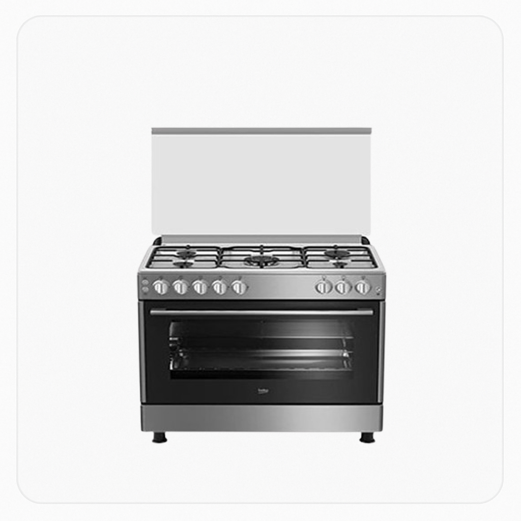 Beko Gas Cooker 90×60cm 5 Burners Full Safety Light Grid - Auto Ignition