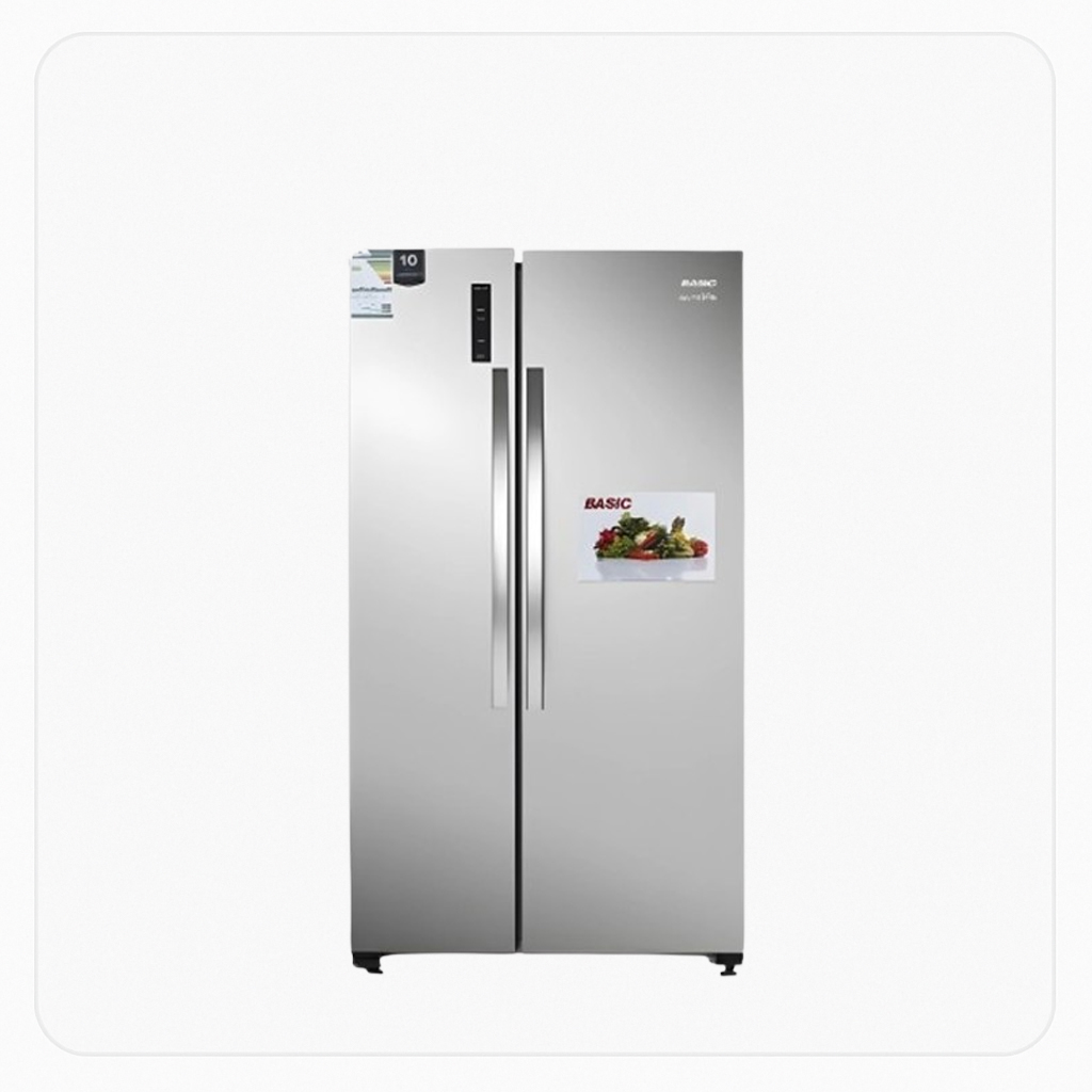 Basic Side-by-Side Refrigerator – 22.5 Cu.Ft / 637 Liters – Inverter – Steel