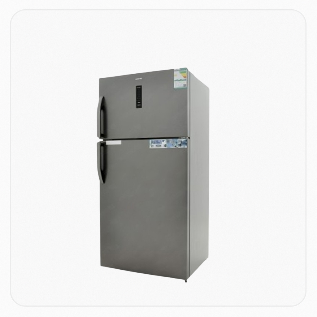 Nikai Refrigerator – DOUBLE-DOOR – 18 Cu.Ft, Silver