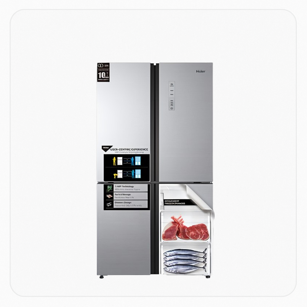 Haier Refrigerator – 4-DOOR SIDE-BY-SIDE 17.8 Cu.Ft – Inverter – 503 Liters - Silver