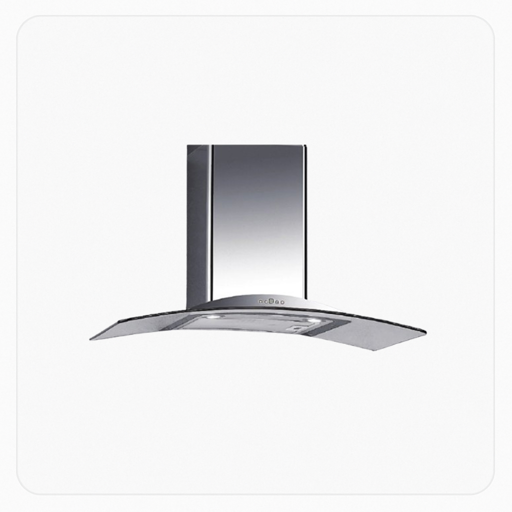 Elba Wall-Mounted Hood – Pyramid Glass Design, 90 cm, 1000 m³/h Airflow