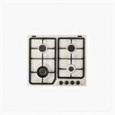 Elba Gas Hob – 4 Burners, Heavy-Duty Pan Supports, Beige, Front Classic Knobs