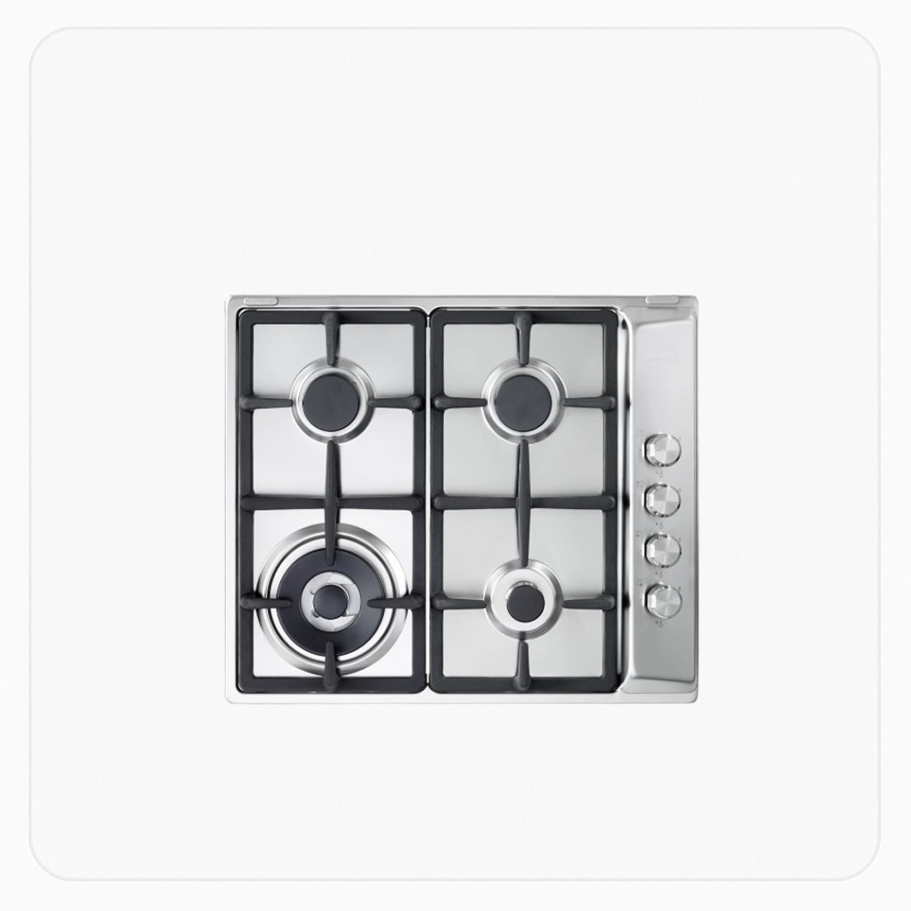Elba Built-In Gas Hob – 4 Burners, 60 cm, Heavy-Duty Pan Supports, Side Control Knobs