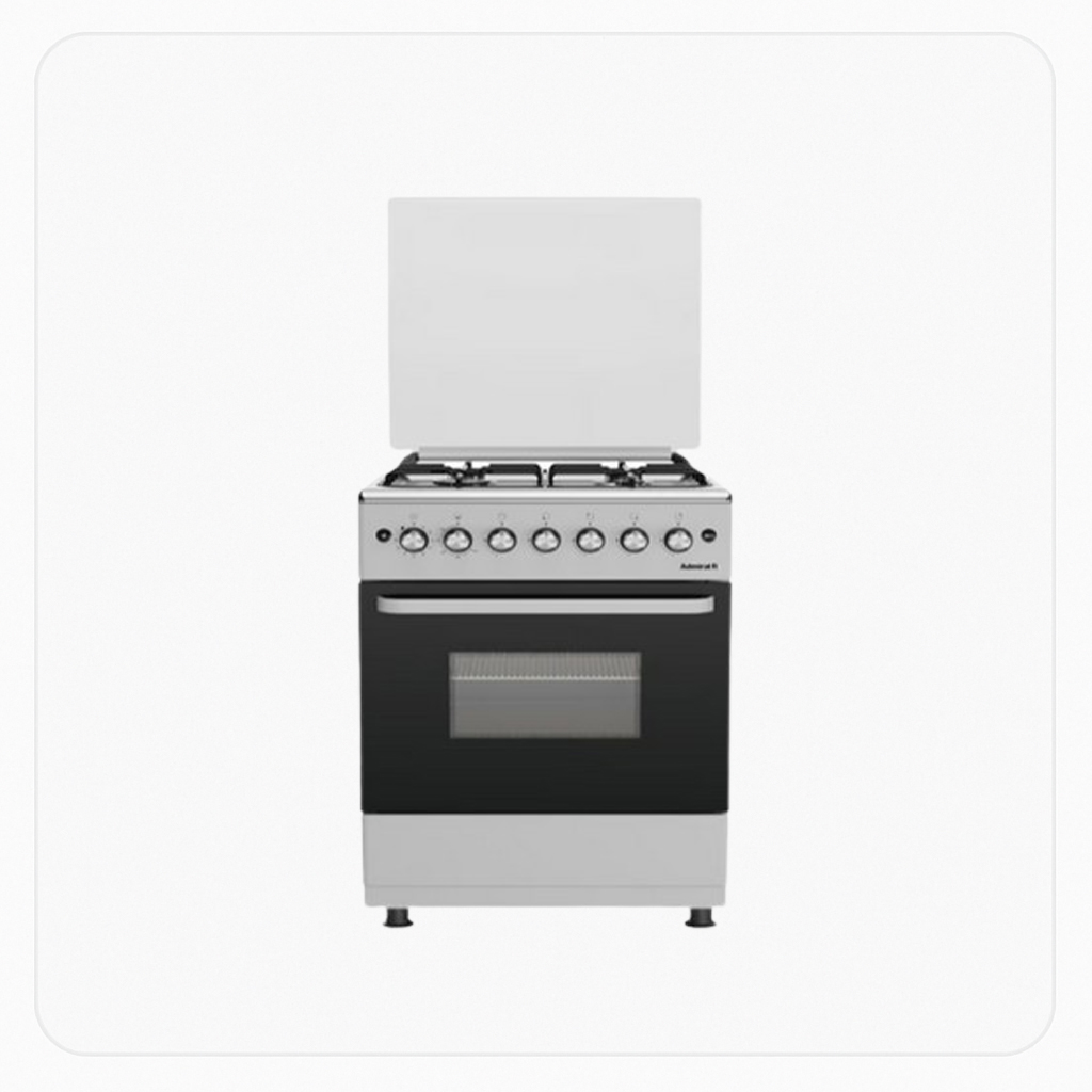 Admiral Gas Cooker 60×60cm 4 Burners Stainless Steel - Electric Ignition - Full Safety