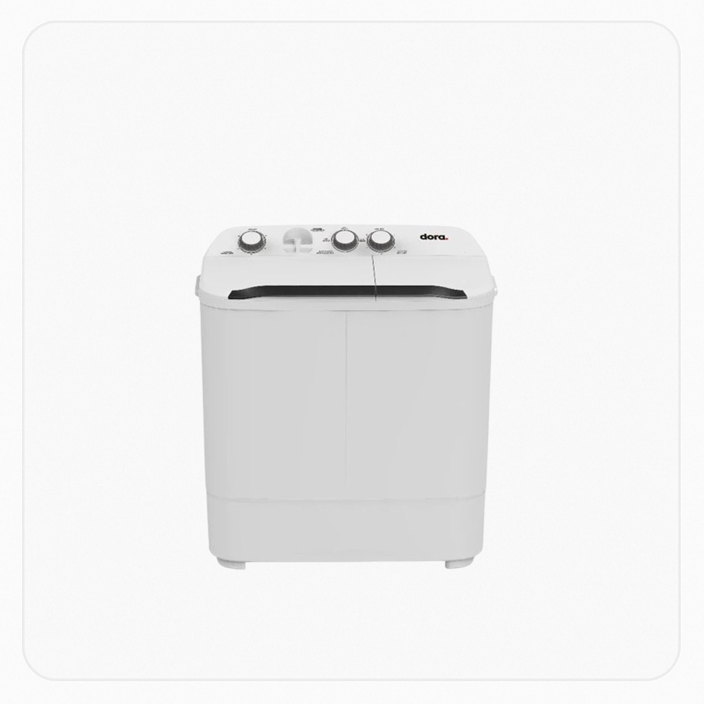 DuraSat Twin Tub Washing Machine – 7kg – Semi-Automatic – White/Blue